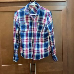 Pink and Navy Flannel